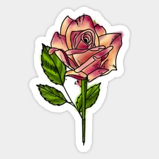 Rose Watercolor Flower Art Sticker